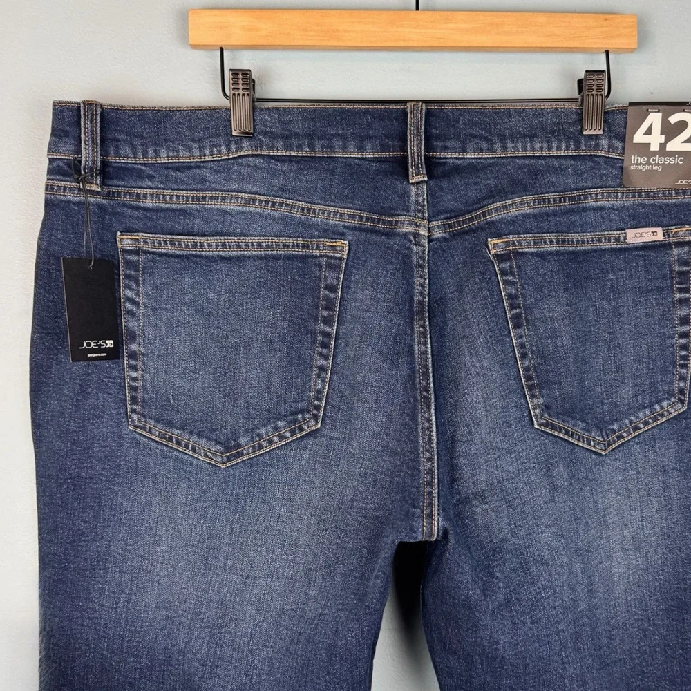NEW Joe's Jeans The Classic Straight Leg Mens 42x32 Blue Dark Wash Stretch Denim